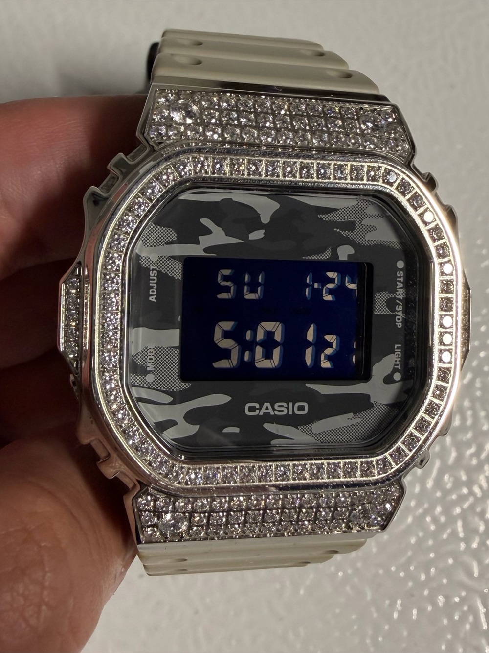 Custom Iced Out Camo Casio G-Shock DW5600CA-8